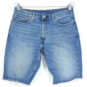 Levi's 511 Denim Shorts Mens 32 Raw Hem Faded Cut Off Distressed Dad Summer Jean